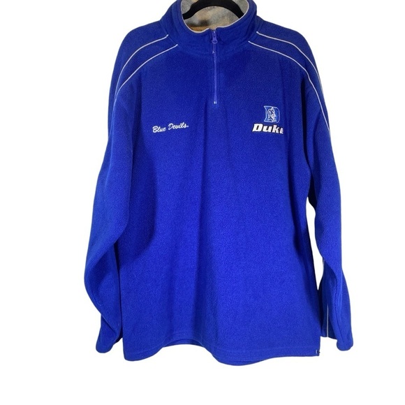 DUKE BLUE DEVILS University Men size Large 1/4 zip pullover jacket long sleeve - Picture 1 of 10